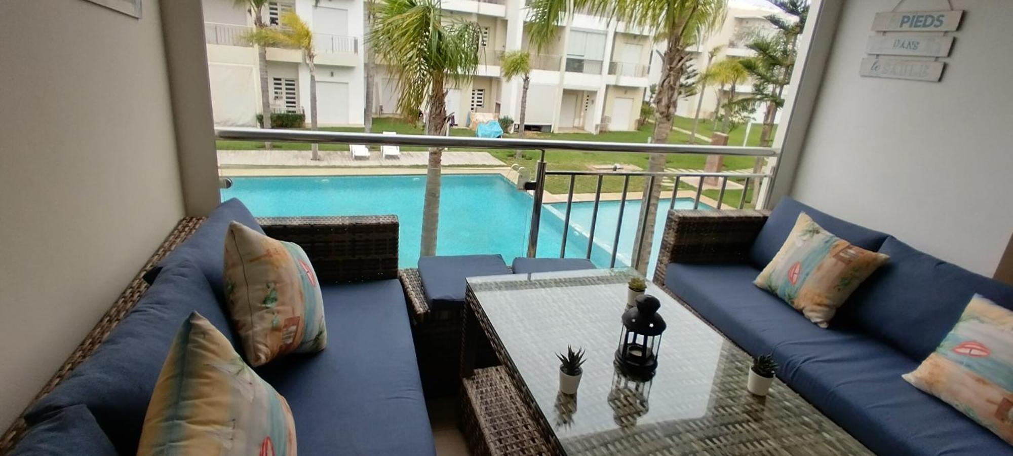F3 Casabay Beach Sidi Rahal Vue Sur Piscine Exterior photo